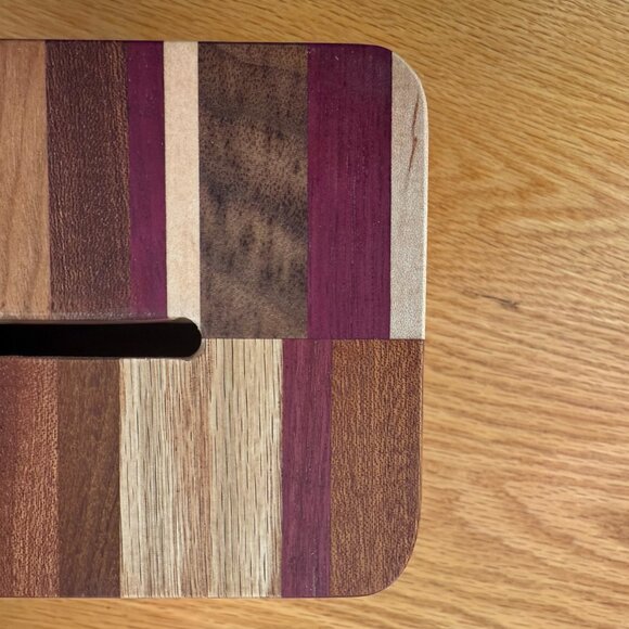 Tzedaka Charity Box Hand Crafted Mixed Hardwoods Star of David Judaica - Picture 10 of 10